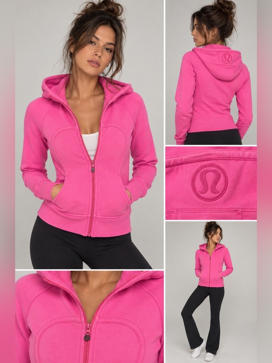 lululemon athletica Tops - lululemon athletica Hot Pink Hooded Full-Zip Jacket
